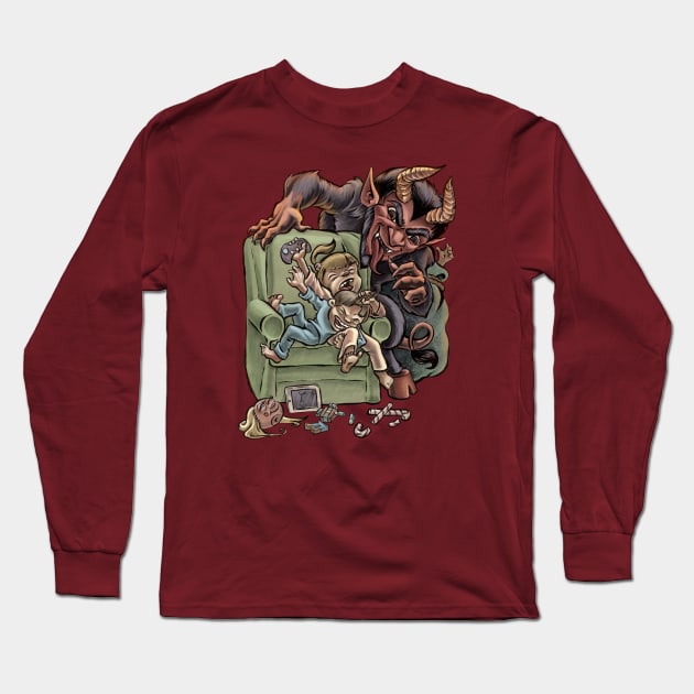 Krampus Long Sleeve T-Shirt by majanation